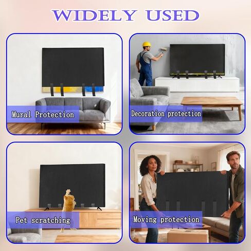 50"-55" Thicken TV Cover Moving Dust Anti-Scratch TV Screen Cover Fits with Bottom Strap, Heavy Duty Felt Screen Protector, for Protection TV Moving Home Renovation Scratch or Other Furniture in Saudi Arabia