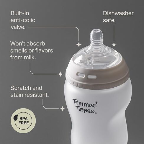 Tommee Tippee Natural Start Silicone Coated Glass Baby Bottles for Feeding from Newborn Up, 5oz, 2 Pack in Saudi Arabia