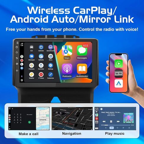 راديو سيارة Android 14 8 Core 4+64G مطور لسيارة Dodge Ram 2013-2019 1500 2500 3500 تيار متردد يدوي مع تشغيل لاسلكي وشاشة لمس فائقة الدقة Android Auto 9 بوصة، AM/FM/RDS، كاميرا احتياطية، SWC in Kuwait