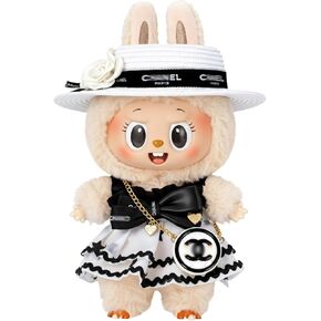 Doll Clothing Set (No Doll), Cute Bow, Crossbody Bag, Dress, Suitable for 15-17cm Dolls, Outfit Accessory Set for Unique Styling (Black-B) in Saudi Arabia