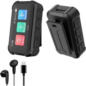 MP3 Player with Bluetooth, Portable Digital Lossless 32G Music Player with USB c Headphones, 1.47 in Full Touch Screen, Digital Voice Recorder, E-Book, Mini Back Clip Design, Black in Saudi Arabia