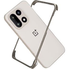for OnePlus 15 Metal Bumper Case Frameless, Slim Fit No Back No Frame Backless Aluminum Alloy Bumper Compatible with MagSafe 4 Corners Shockproof (Black) in Saudi Arabia