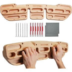Wooden Climbing Hangboard with 2 Angle Slopes (15° & 45°) & 5 Depths Pockets, Rock Climbing Board for Finger Strength, Hanging Practice, Grip Endurance and Pull-up Training Indoor in Saudi Arabia