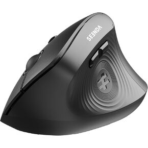 seenda Ergonomic Mouse Wireless, MOU200 Bluetooth Vertical Mouse - 2.4G & Bluetooth Multi-Device Connectivity Wireless Mice for Windows, Mac OS Computer/PC/Laptop, Black in Saudi Arabia