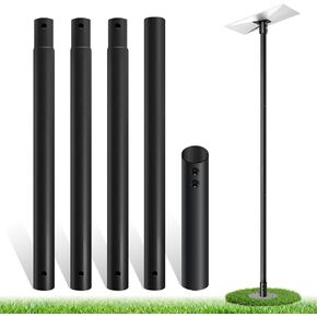 11FT Starlink Pole Mount,1.9" Diameter Thickened Outdoor Heavy Duty Galvanized Steel Weather Station Mounting Pole,with Bottom Fixed Bracket,Universal Size Suitable for Starlink Pipe Adapter, Black in Saudi Arabia