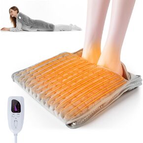 جهاز تدفئة القدم الكهربائي للقدمين: وسادة تسخين القدم مزدوجة الجوانب مع ستة خيارات قابلة للتعديل بأربعة خيارات توقيت، يمكن غسلها في الغسالة، سهلة الطي، جهاز تدفئة القدمين للسرير والمكتب وهدية عيد الميلاد/عيد الميلاد in Kuwait
