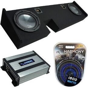 صوت هارموني متوافق مع 2009-2014 Ford F-150 Ext Super Cab Truck Harmony Bundle R124 Dual 12" Sub Box & HA-A400.1 in Kuwait