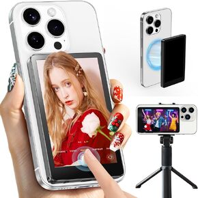 Back Camera Monitor iPhone | Touch Screen Control, Wireless Magnetic Vlog Selfie Monitor Screen for iPhone, Touchscreen Selfie Monitor with Speaker | Zoom Adjustment | Manual Focus for TikTok YouTube in Kuwait