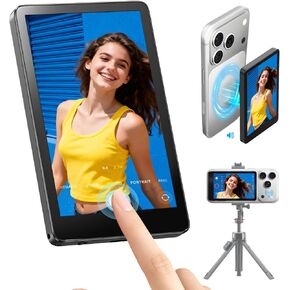 Touch Screen Selfie Monitor for iPhone, Wireless 4K Magnetic Back Camera Monitor, Phone Second Screen with Speaker & Reverse Control for Real-Time Vlogging, Live Streaming & Content Creation in Saudi Arabia