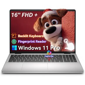 كمبيوتر محمول Dell 16 بشاشة تعمل باللمس DC16251، Intel Core 7 150U (حتى 5.4 جيجا هرتز)، 32 جيجا DDR5، 1 تيرابايت SSD، 16:10 (1920 x 1200) 300 Nits، بصمة الإصبع ولوحة مفاتيح بإضاءة خلفية، Win 11 Pro، مفتاح مساعد، للأعمال والطلاب in Kuwait