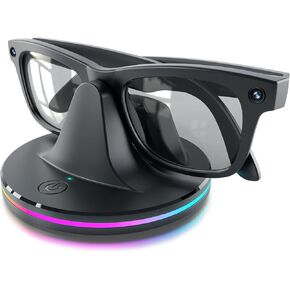 Charging Dock for Ray-Ban Meta Smart Glasses,Charging Station Compatible with Wayfarer, Skyler, Headliner & Oakley HSTN,Smart Glasses Accessories with LED Indicator,Ambient Lighting,Black in Saudi Arabia