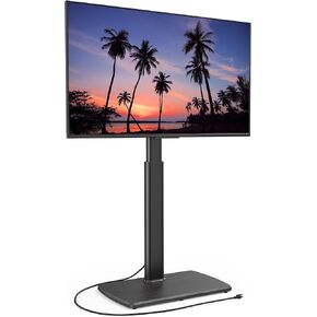 FITUEYES Swivel Floor TV Stand for 32 to 70 Inch TVs, Tall Universal TV Stand Mount with Sturdy Wooden Base, Space Saving for Corner Bedroom Living Room, White in Kuwait
