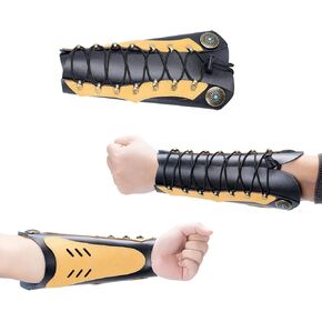 Handmade Leather Arm Guard & Shooting Glove - Adjustable Wristband Protector for Hunting & Archery - Unisex Medieval Style Bracer in Saudi Arabia