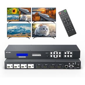 MT-VIKI 4K30 هرتز محول HDMI مصفوفة سلس 8x8، وحدة تحكم جدار الفيديو 4x2 ومتعدد المشاهد مع صوت PIP+ 3.5 مم، موزع HDMI Matrix Switcher على حامل مع واجهة المستخدم الرسومية على الويب in Kuwait