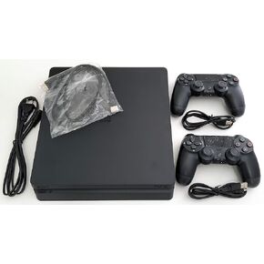 Sony PlayStation 4 1TB System Jet Black Console Bundle with x2 Aftermarket controllers PS4 (Renewed) in Kuwait