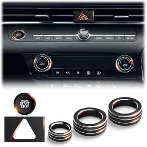 بالنسبة إلى Hyundai Elantra 2023 2024 2025 ، مجموعة غطاء مقبض سبيكة من ألومنيوم 5pcs - A/C ، المجلد ، زر البدء وضوء الخطر (الأزرق) in Kuwait