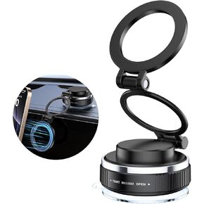 2025 Upgraded Vacuum Magnetic Phone Holders for Your Car, 360° Adjustable Foldable Magsafe Suction Cup Phone Mount for iPhone [98+LBS Suction+4200gf Magnet] Car Truck Accessories for Men Women in Saudi Arabia