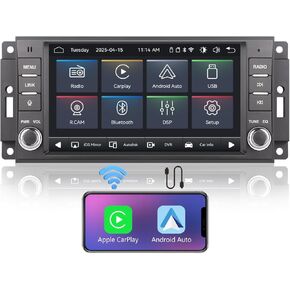 Fast Boot Linux Car Stereo Compatible with Jeep Wrangler Radio 2007-2018 Chrysler Dodge Ram 1500 | Bluetooth/Wireless CarPlay/Android Auto/FM/AM/RDS/USB | 180W DSP | in Saudi Arabia