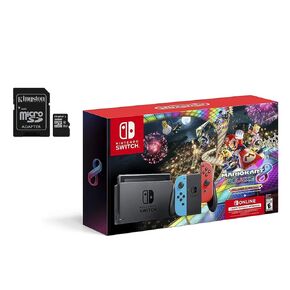 Nintendo Switch Mario Kart 8 Deluxe Accessories Bundle with Neon Blue & Neon Red Joy-Con & 32GB SD Card (Renewed) [video game] in Kuwait