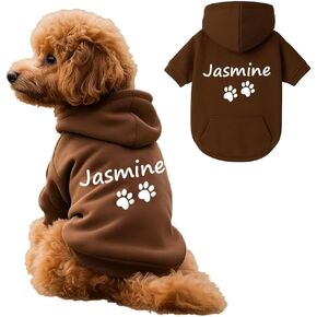 Personalized Name Dog Hoodie, Embroidered Hoodies Pet Name, Custom Puppy Sweater Warm Winter Outfit for Dogs, Unique Pet Birthday Gift Memorial Sweatshirt for Dog Lovers in Kuwait