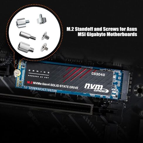 طقم براغي M.2 Nvme SSD 30 قطعة، براغي M.2 للتثبيت والتركيب للوحة الأم Asus ASRock Gigabyte MSI وNvme SSD، لإصلاح أجهزة الكمبيوتر المحمول والأعمال اليدوية in Saudi Arabia