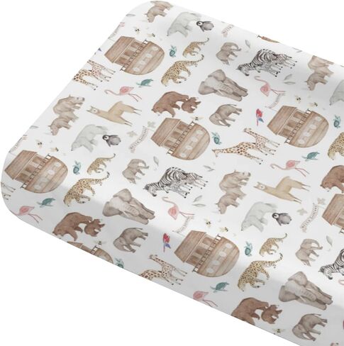 Changing Pad Cover for Baby Girls Boys, 32"/34" x 16" Safe Snug Diaper Change Table Pad Covers, Soft Stretchy Changing Pad Sheets Boho Forest Woods Animals Theme Nursery Decor in Saudi Arabia