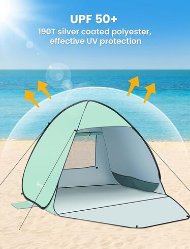Glymnis Pop Up Beach Tent Instant Portable Sun Shade Shelter (S) 1-2 Persons UPF 50+ with Extendable Floor Zipper Door Automatic Easy Up Tent in Saudi Arabia