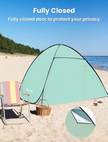 Glymnis Pop Up Beach Tent Instant Portable Sun Shade Shelter (S) 1-2 Persons UPF 50+ with Extendable Floor Zipper Door Automatic Easy Up Tent in Saudi Arabia