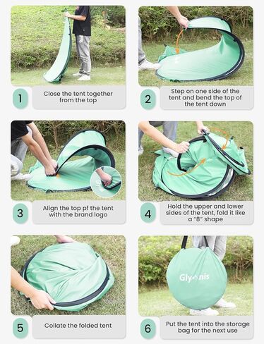Glymnis Pop Up Beach Tent Instant Portable Sun Shade Shelter (S) 1-2 Persons UPF 50+ with Extendable Floor Zipper Door Automatic Easy Up Tent in Saudi Arabia
