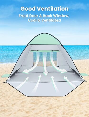 Glymnis Pop Up Beach Tent Instant Portable Sun Shade Shelter (S) 1-2 Persons UPF 50+ with Extendable Floor Zipper Door Automatic Easy Up Tent in Saudi Arabia