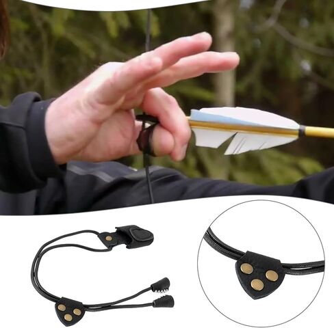 1PC Archery Thumb Ring PU Leather Thumb Guard Ring with Rope Length 30cm for Novice Archers Archery Competition Training Black in Saudi Arabia