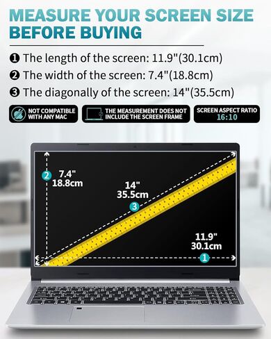 F FORITO 2-Pack 14 Inch 16:10 Anti Blue Light Matte Laptop Screen Protector, Reduce Eye Strain and Touch Sensitive Anti Glare Computer Screen Cover for All 14" 16:10 Laptops in Saudi Arabia