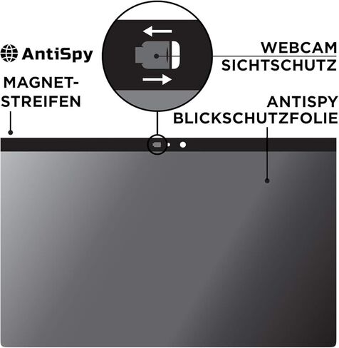 AntiSpy Privacy Screen incl. Camera Cover for MacBook Pro 15 inch | Magnetic Privacy Filter for Mac | 2016-2017 - 2018 – 2019-2020 | Apple Laptop Privacy Screen Protector – Anti-Glare Filters in Saudi Arabia