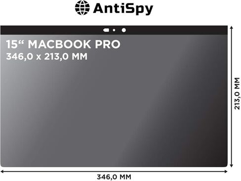 AntiSpy Privacy Screen incl. Camera Cover for MacBook Pro 15 inch | Magnetic Privacy Filter for Mac | 2016-2017 - 2018 – 2019-2020 | Apple Laptop Privacy Screen Protector – Anti-Glare Filters in Saudi Arabia