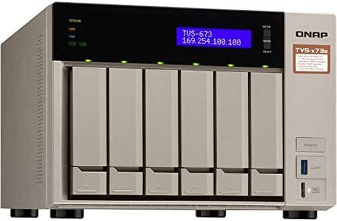 وحدة تخزين QNAP Turbo NAS TVS-673e NAS، AMD RX-421BD، 64 جيجابايت DDR4، 4 تيرابايت SSD للتخزين فائق السرعة، 48 تيرابايت HDD، رسومات Radeon R7، RAID، نظام التشغيل QTS 4.3 in Saudi Arabia