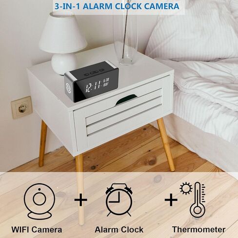 كاميرا مراقبة صغيرة لاسلكية واي فاي، كاميرا مراقبة عالية الدقة 4K/2K/1080P لدعم سلامة المنزل 5G&2.4G مع رؤية ليلية واكتشاف الحركة، التحكم في التطبيق مع تخزين SD in Kuwait