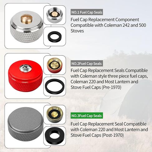 NO.3 Fuel Cap Seals Replacement for Coleman Lanterns Vintage Stoves, Fits Coleman Lantern Parts (12 Pack) in Saudi Arabia