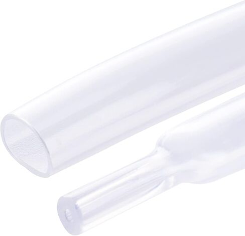 Electrical Flat Heat Shrink Tubing, High Ratio Farbric Heat Shrinkable Braided Sleeving Cord Protection for Cable Sheathing (Clear(4 in 1 Shrink Ratio), 5/8''-18FT) in Saudi Arabia