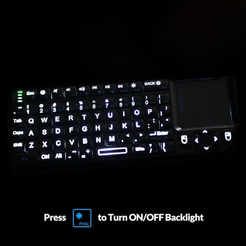 لوحة مفاتيح Rii Mini Bluetooth، لوحة مفاتيح لاسلكية محمولة بإضاءة خلفية 2.4G مع لوحة لمس، متوافقة مع التلفزيون الذكي، Google، Amazon Fire Stick، HTPC/IPTV، الكمبيوتر الشخصي in Saudi Arabia