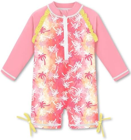 BesserBay Baby Girls UV Protection Long Sleeve Zipper One Piece Swimsuit 0-36 Months in Saudi Arabia