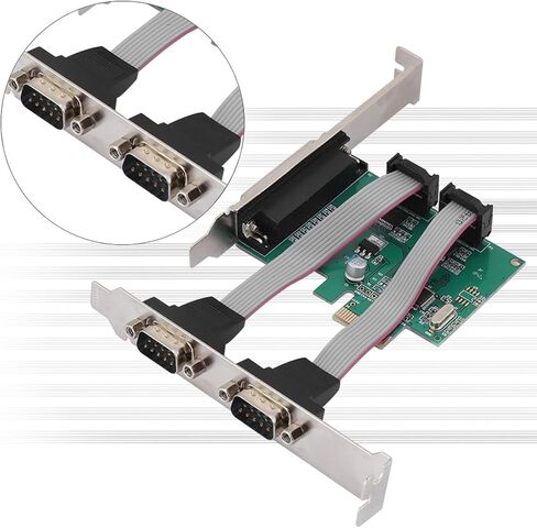 بطاقة توسيع PCI لسطح المكتب، PCIE إلى 2 بطاقة تسلسلية +1 بطاقة منفذ متوازي، بطاقة محول منفذ LPT، دعم DOS، 8/7 / Vista / / 2000 / Server in Kuwait