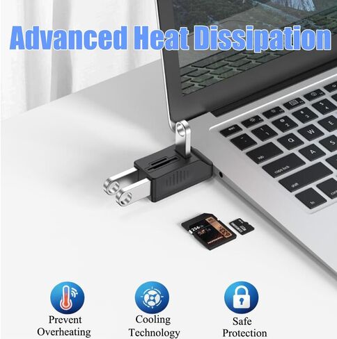 USB Hub, 5-in-1 Multi-Port Hub with SD/TF Card Reader, 3 USB Port, Portable Aluminum Adapter for MacBook, Chromebook, Windows Laptops and More(Black) in Saudi Arabia