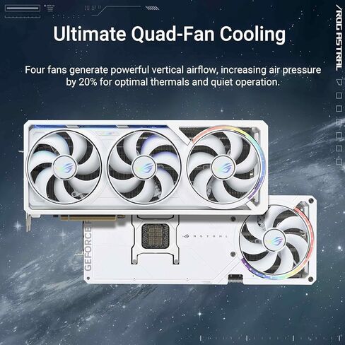 وحدة معالجة الرسومات ASUS ROG Astral GeForce RTX 5090 White OC Edition، 32 جيجابايت GDDR7، 3352 AI Tops، DLSS 4، 512 بت، DP 2.1b x3، HDMI 2.1b x2، إنشاء محتوى AI، استدلال LLM، مع حامل GPU in Kuwait