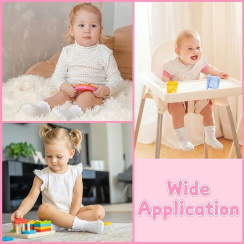 6 Pairs Toddler Ruffle Socks for Girls, Cotton Toddler Ruffle Socks, Ankle Socks, White Toddler Girl Sock in Saudi Arabia