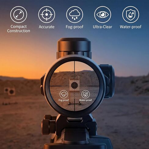 نطاق بندقية Persei 4x32 خفيف الوزن ومدمج 1 بوصة نطاق صيد شبكاني ميل دوت مع قضيب Ruger 10/22 Picatinny in Kuwait