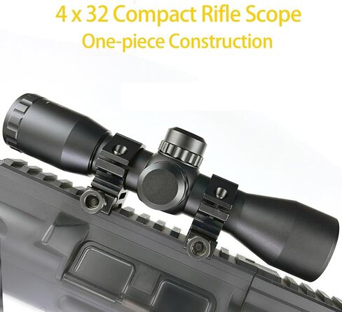 نطاق بندقية Persei 4x32 خفيف الوزن ومدمج 1 بوصة نطاق صيد شبكاني ميل دوت مع قضيب Ruger 10/22 Picatinny in Kuwait