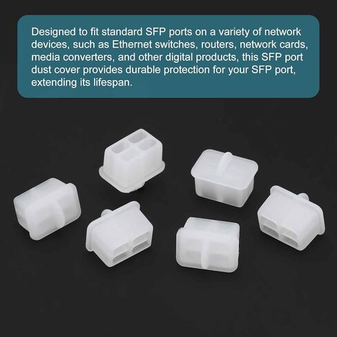 أغطية أغطية الغبار من MECCANIXITY SFP، أغطية غبار من الألياف الضوئية المصنوعة من السيليكون الشفاف، واقيات منافذ تبديل الشبكة للمفاتيح وأجهزة التوجيه وبطاقات الشبكة ومحولات الوسائط، حزمة من 50 in Saudi Arabia