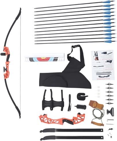 51" Recurve Bow and Arrow Set for Adults 40lbs, Archery Recurve Bow with 12 Arrows, Right Hand Long Bows Archery Kit for Beginner to Intermediate Hunting & Target Practice Outdoor Indoor in Kuwait