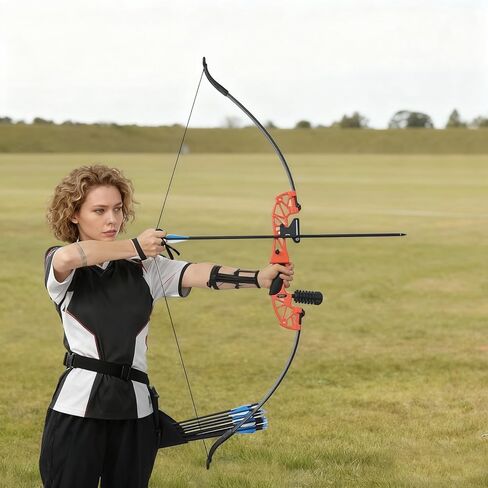 51" Recurve Bow and Arrow Set for Adults 40lbs, Archery Recurve Bow with 12 Arrows, Right Hand Long Bows Archery Kit for Beginner to Intermediate Hunting & Target Practice Outdoor Indoor in Kuwait