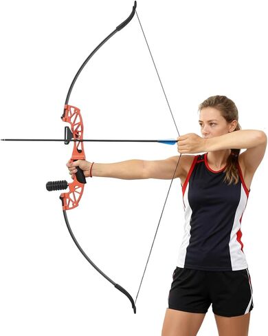 51" Recurve Bow and Arrow Set for Adults 40lbs, Archery Recurve Bow with 12 Arrows, Right Hand Long Bows Archery Kit for Beginner to Intermediate Hunting & Target Practice Outdoor Indoor in Kuwait